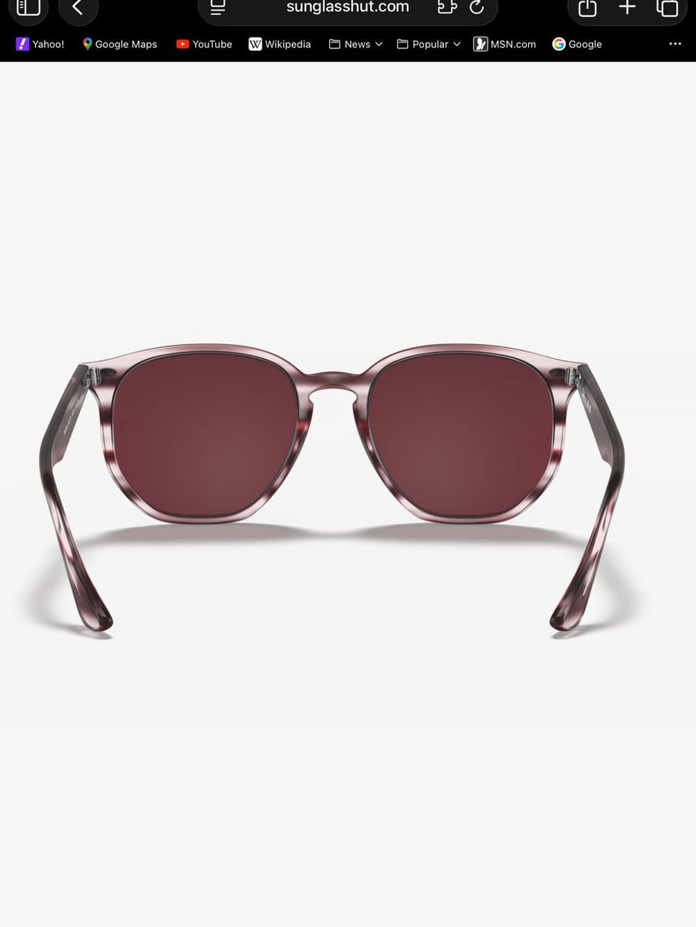 Ray-Ban Round Striped Bordeaux Havana Sunglasses with Dark Violet Lenses - Picture 6 of 6